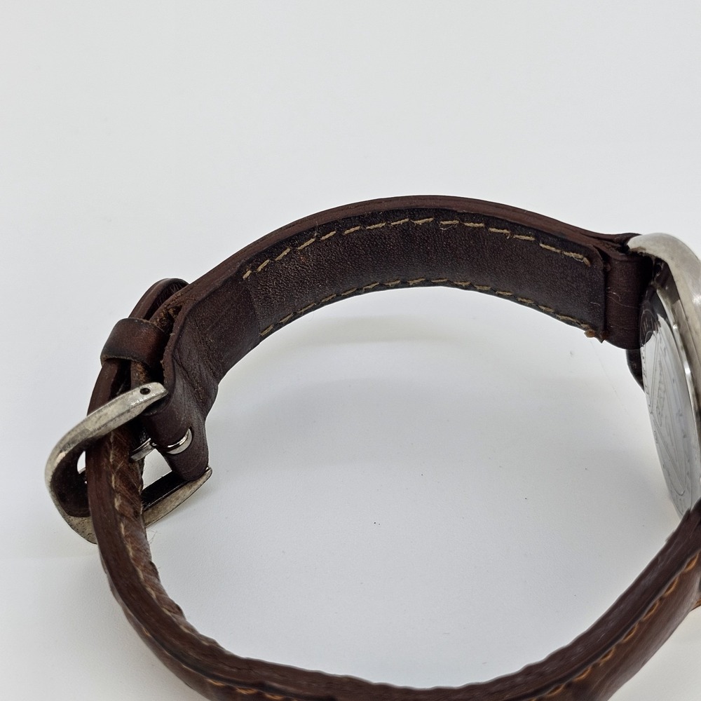 VTG Guess Women's Watch 32MM Gray Dial Brown Leather Bands New Battery - Picture 11 of 13